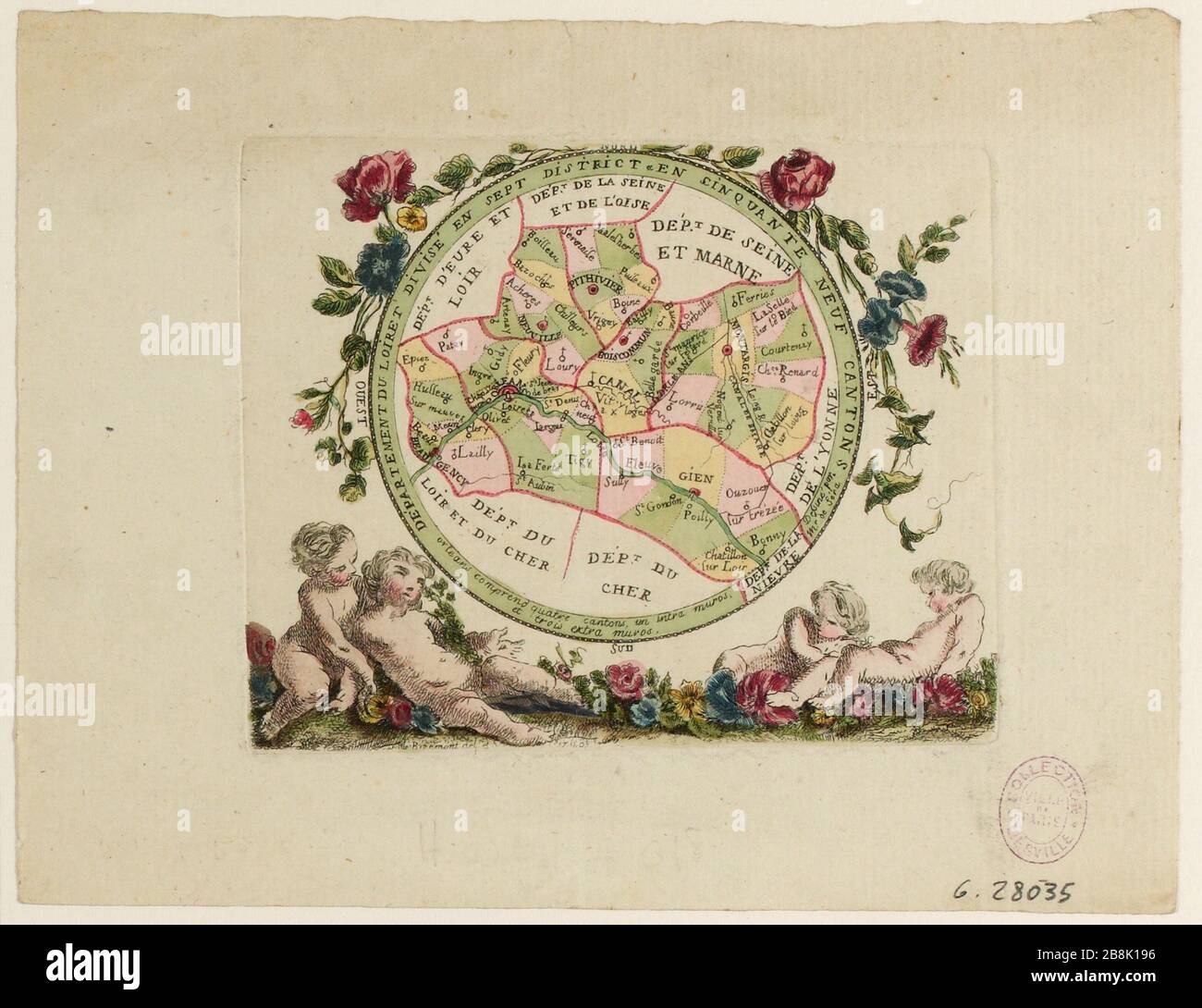 Loiret diviso in sette distretti (IT) Foto Stock