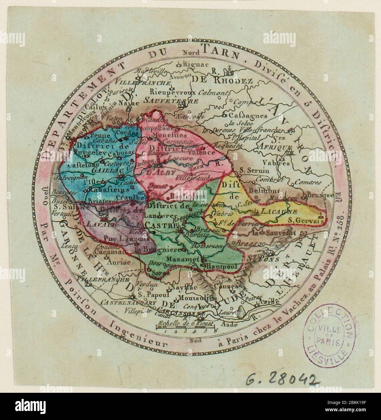 Tarn diviso in 5 distretti. (IT) Foto Stock