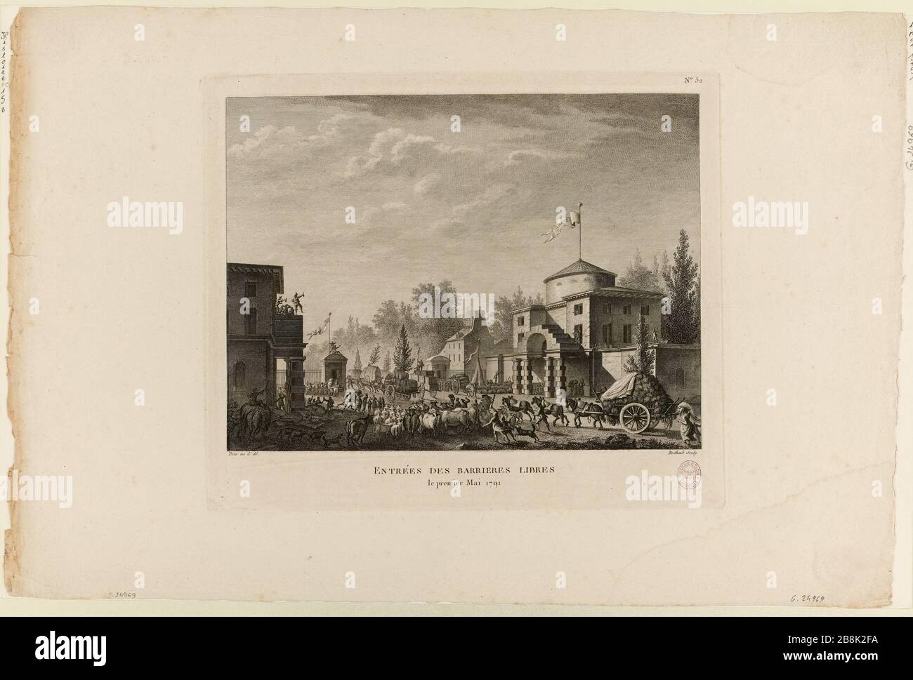 Ingressi barriere libere / 1 maggio 1791 / n° 52. (TI) Foto Stock