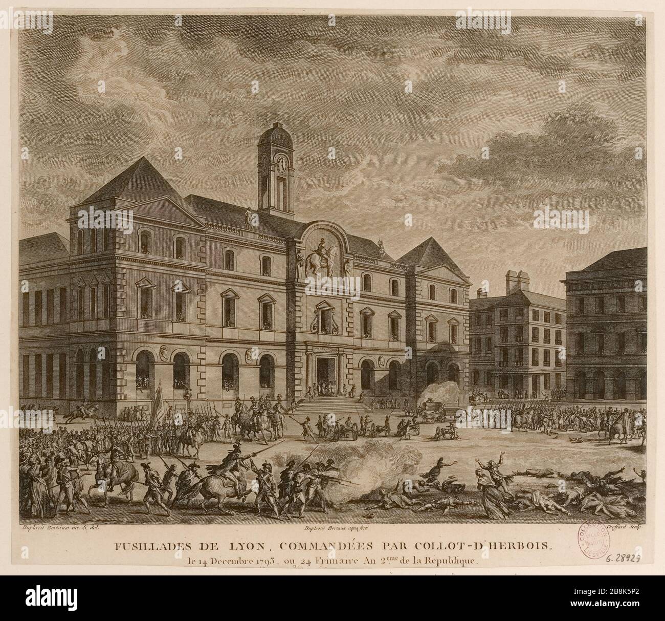 Sparatorie Lione, controllata da Collot. Il 14 dicembre 1793, o 24 Frimaire 2° anno della Repubblica. (TI) Foto Stock