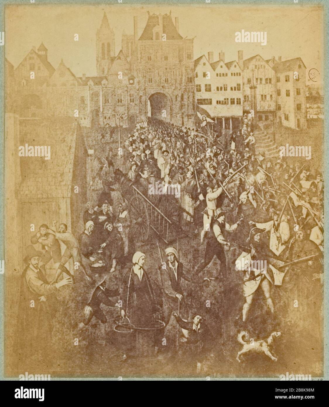 Riproduzione di un particolare della tavola. Processione della Lega dei Greve (TF) Foto Stock