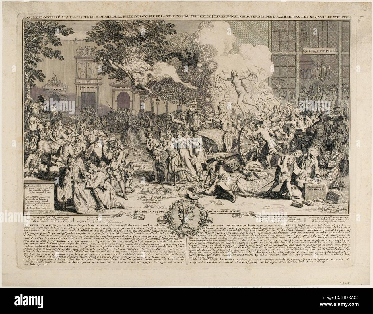 Monumento dedicato alla posterità in memoria dell'incredibile follia del XX.XVIII secolo. / Fortune condivide la sua vettura guidata da Folie. (TI) Foto Stock