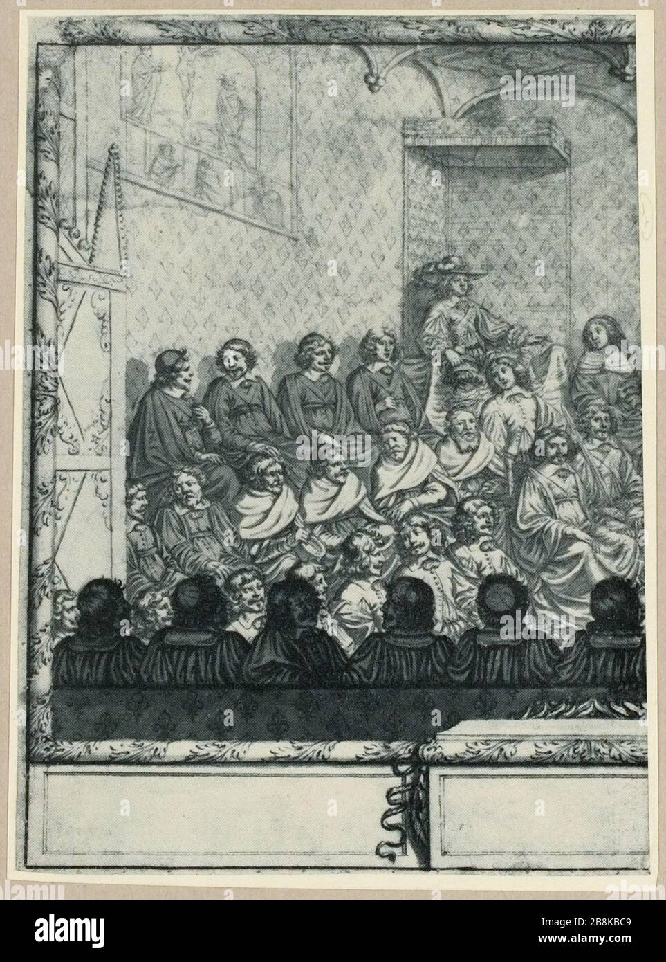 Riproduzione di un'incisione: Il Re, con tredici anni e un giorno, ha fatto al parlamento la dichiarazione di maggioranza (TF) Foto Stock