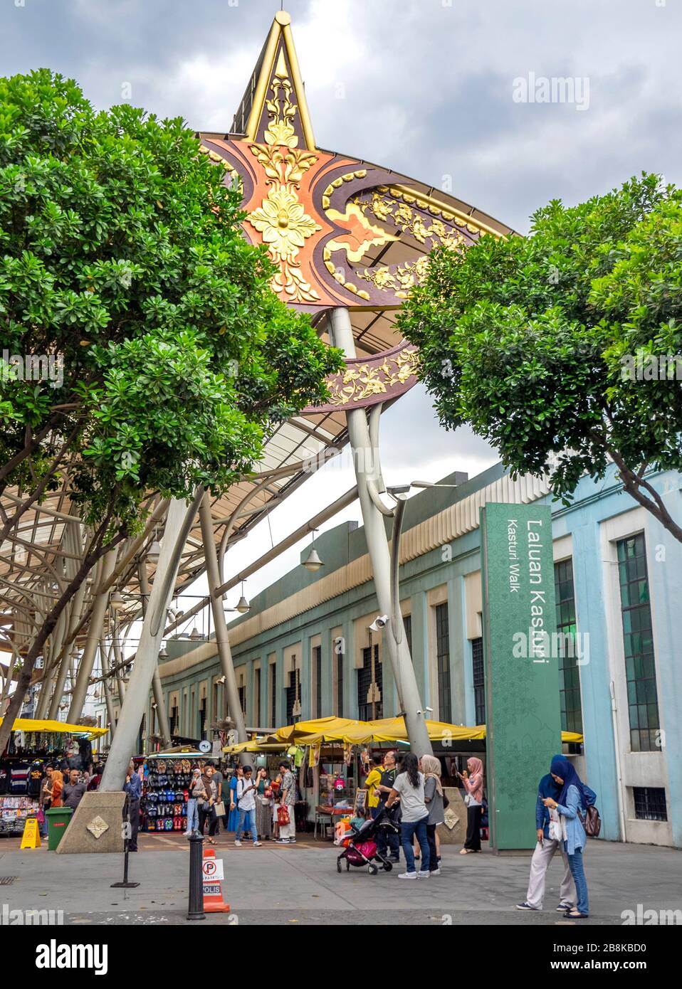 Kasturi Walk un mercato all'aperto adiacente al mercato centrale Kuala Lumpur Malesia. Foto Stock