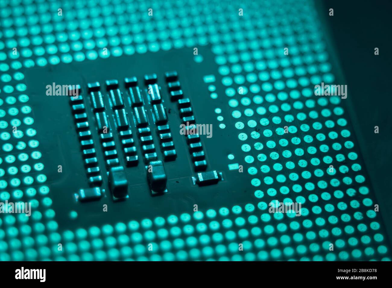 Chip per computer. Concetto CPU processori per computer centrali. Il concetto di hacking e vulnerabilità Foto Stock