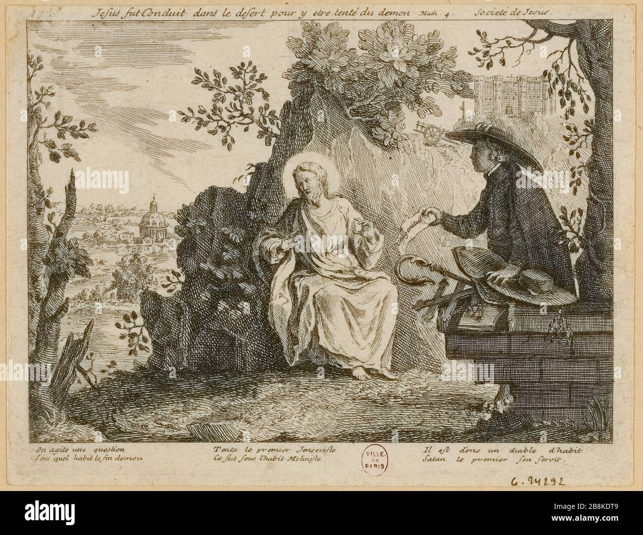 Gesù fu condotto nel deserto per essere tentato dal diavolo (IT) Foto Stock