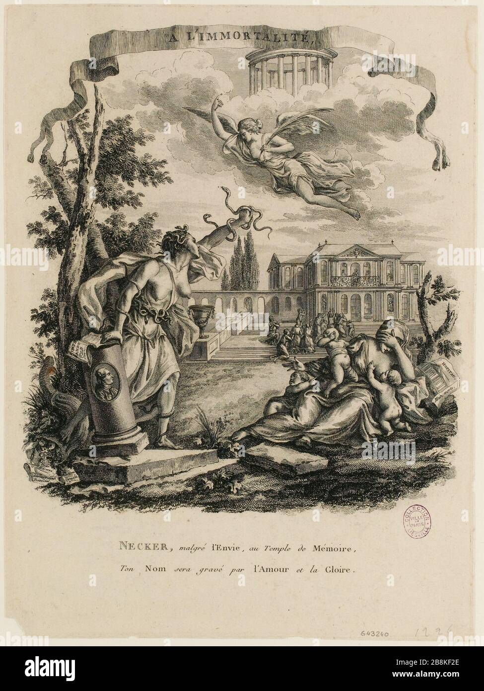 Un'immortalità / Necker, nonostante il desiderio, il tempio della memoria, / il tuo nome sarà inciso con l'amore e la gloria. (IT) Foto Stock