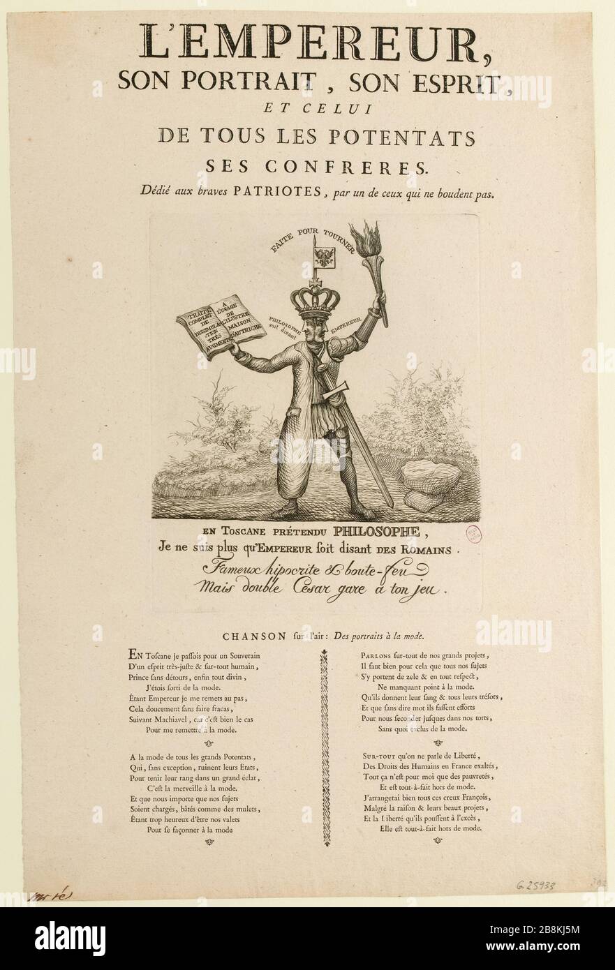 L'Imperatore / il suo ritratto, la mente / e / tutti i potentati / i suoi confratelli / dedicati ai coraggiosi patrioti, da uno di quelli che non si spaventa. (IT) Foto Stock