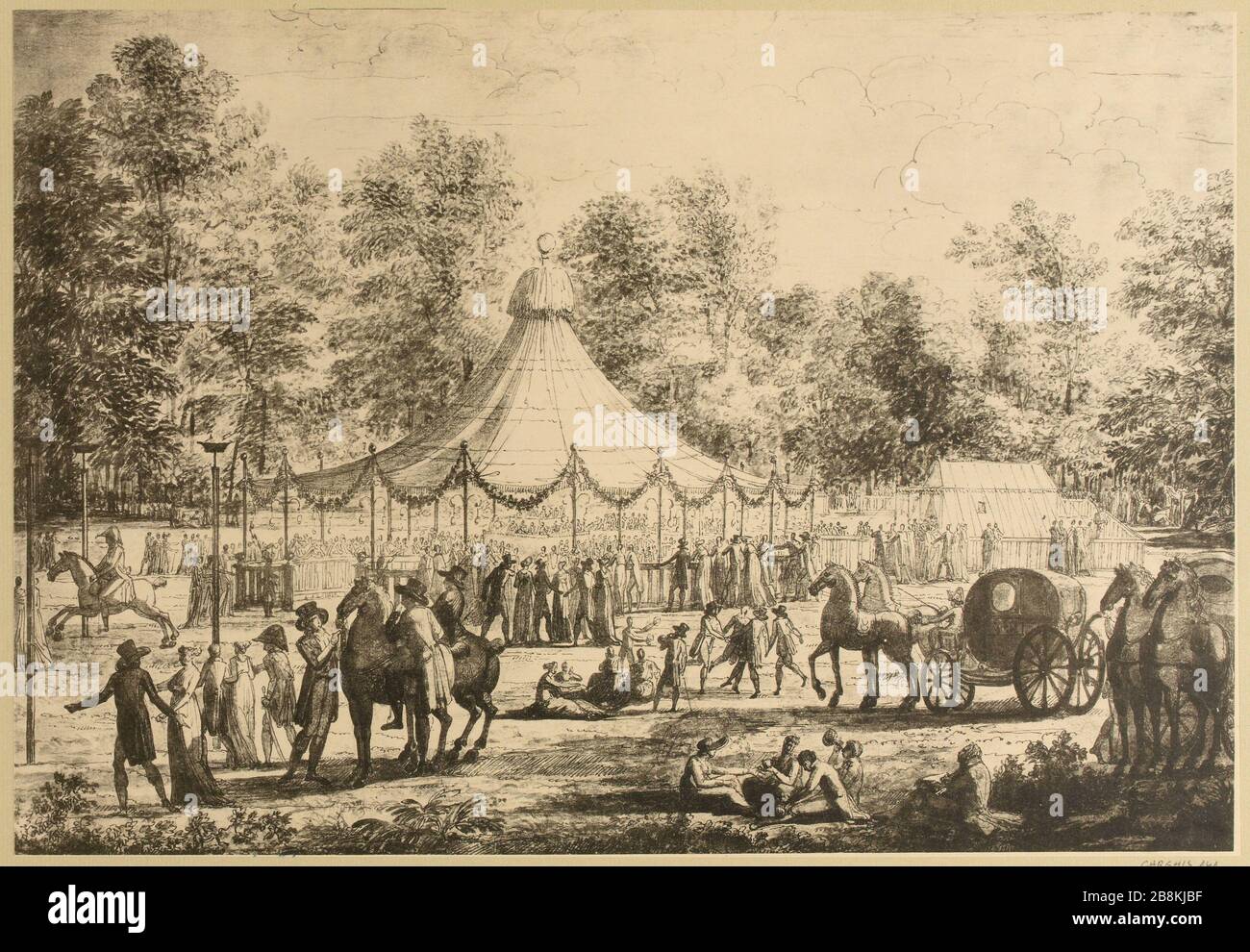 Riproduzione di un disegno, tratto dai quartieri di Lenôtre Parigi durante la Rivoluzione (TF) Foto Stock