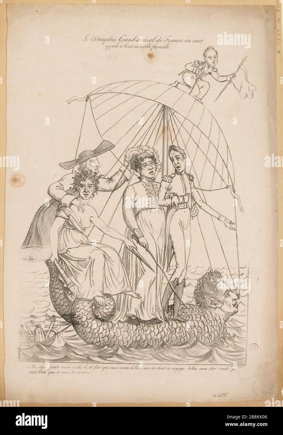 Il Gran Ammiraglio dei Delfini di Francia in mare, / avendo a bordo la sua nobile famiglia. (IT) Foto Stock