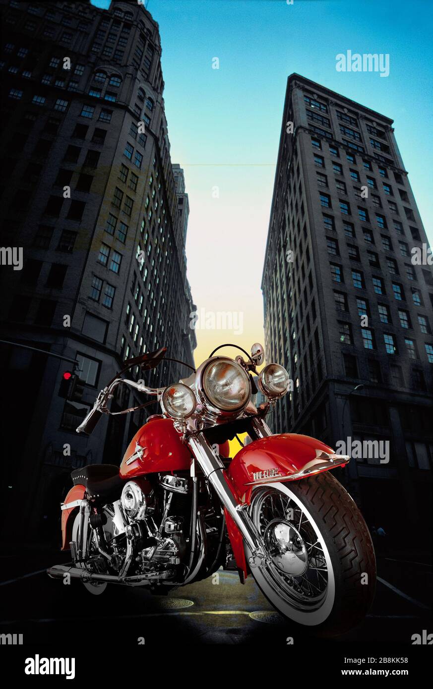 Motocicletta a New York City Foto Stock