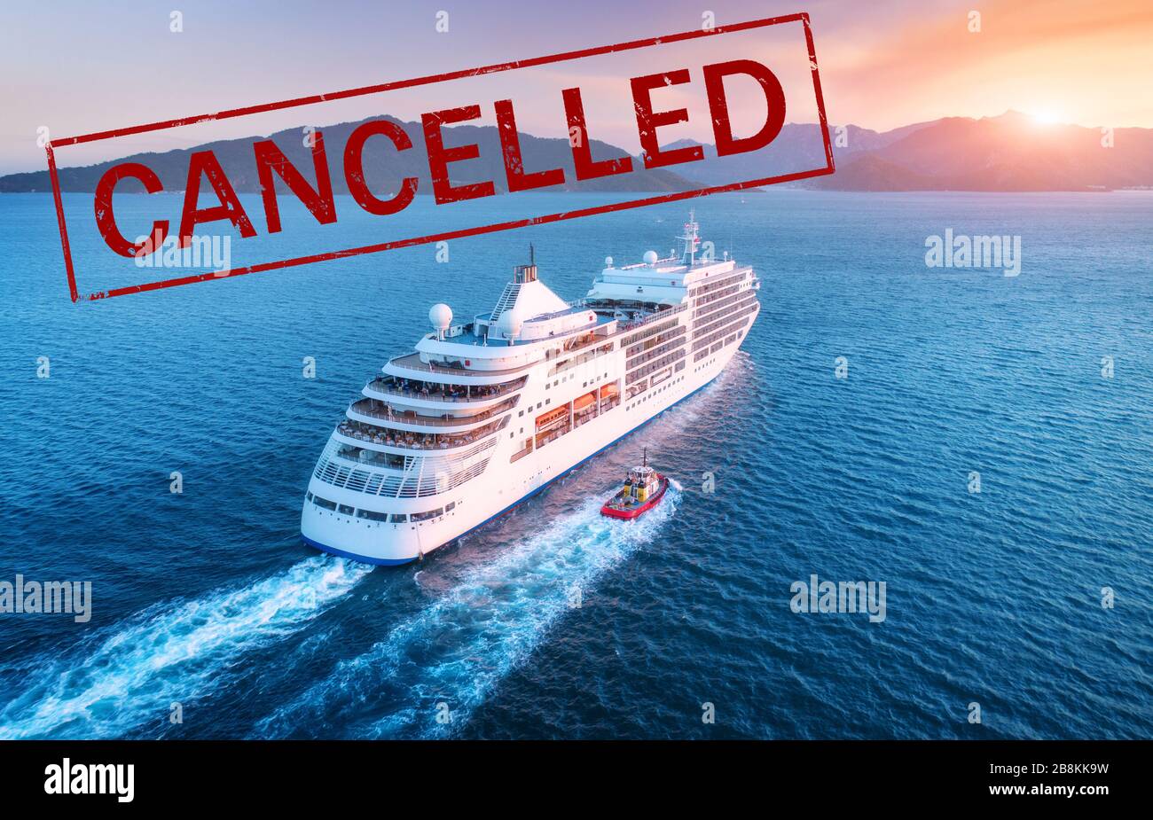 Il viaggio della nave da crociera è stato annullato a causa dell'epidemia di coronavirus Foto Stock