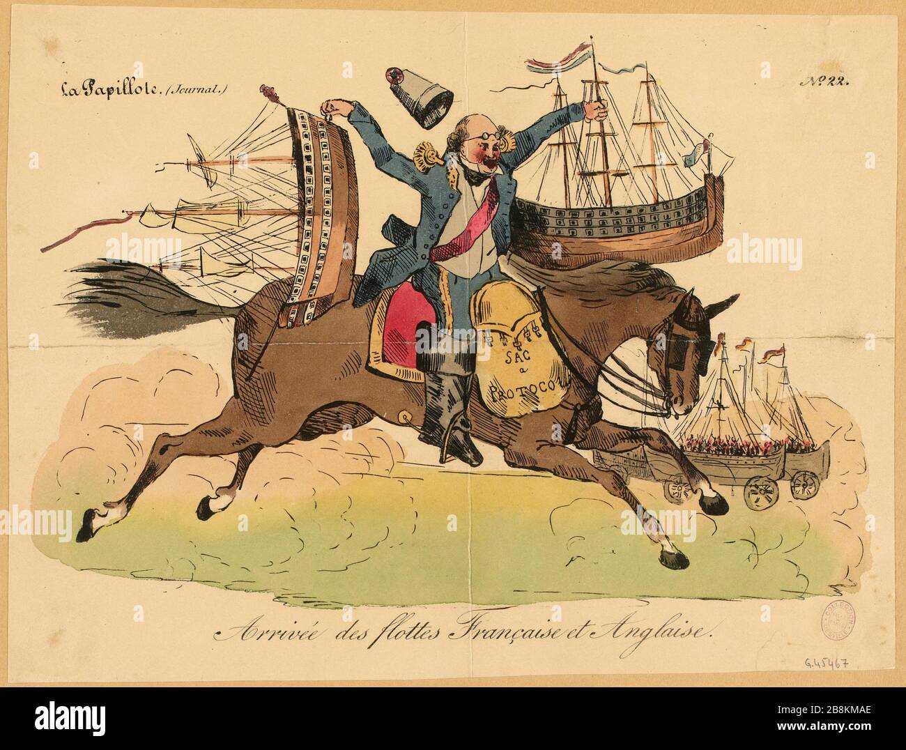 Arrivo delle flotte francese e britannica. (IT) Foto Stock