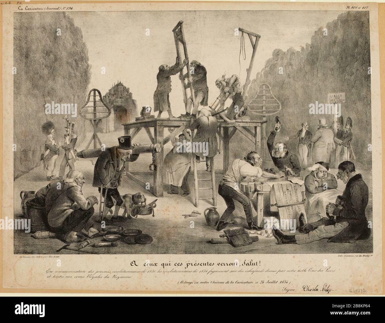 Caricatura (giornale) No. 194 / Pl.406 e 407 / A a a cui questi regali verranno, Ciao! (IT) Foto Stock