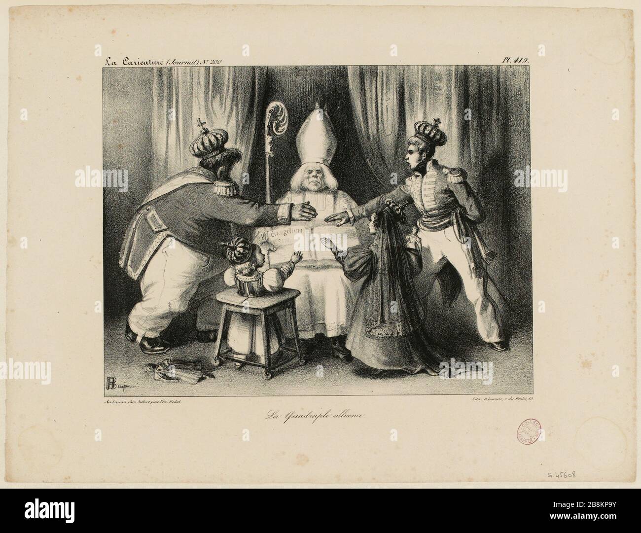 PL. 419 / le caricature (perno di banco) n. 200. / l'alleanza quadrupla. (TI) Foto Stock