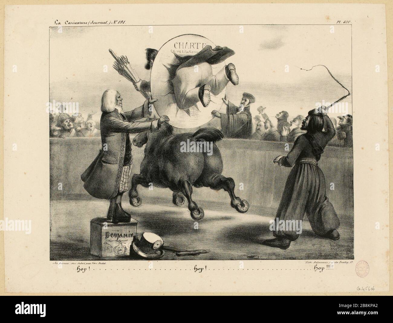 PL. 400. / caricatura la (perno di banco). N°191. / Hop !!Hop !.........Hop !!!!(ti) Foto Stock