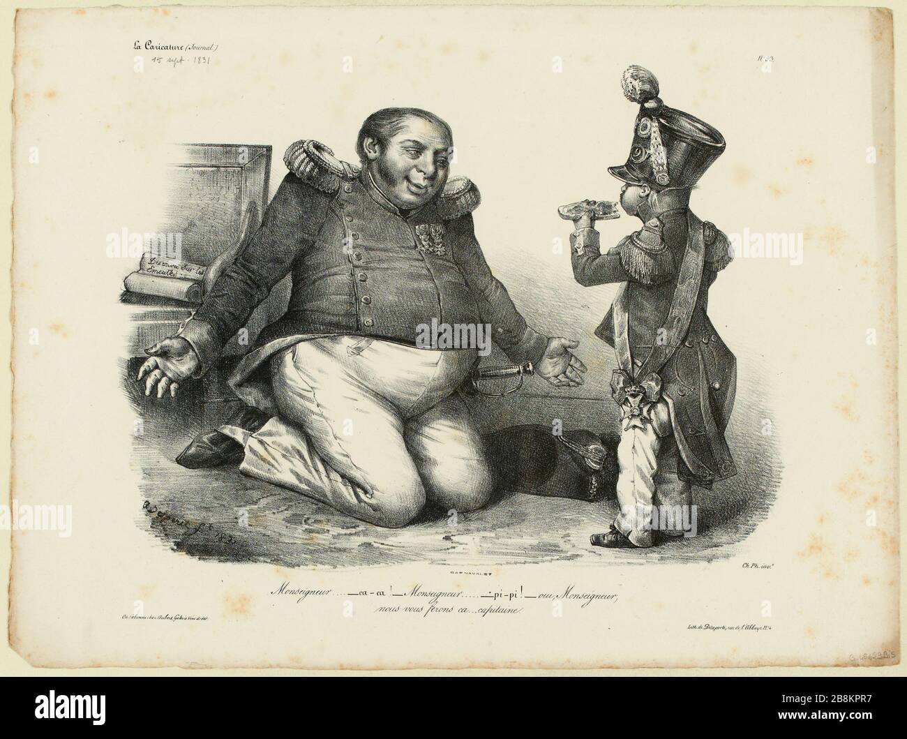 93 / Caricatura (giornale) / Vescovo ....  ca-ca!  Monseigneur ... ..  pi-pi!  sì, Monsignor [...] (TI) Foto Stock