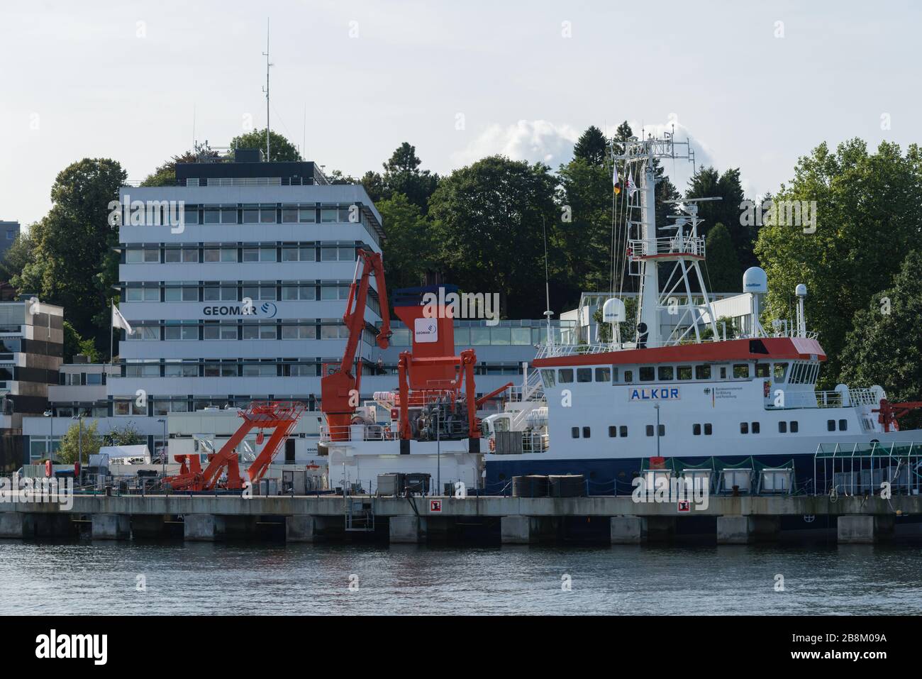 La nave di ricerca scientifica Alkor presso il GEOMAR Centre Kiel, Kiel, Schleswig-Holstein, Germania settentrionale, Europa centrale Foto Stock