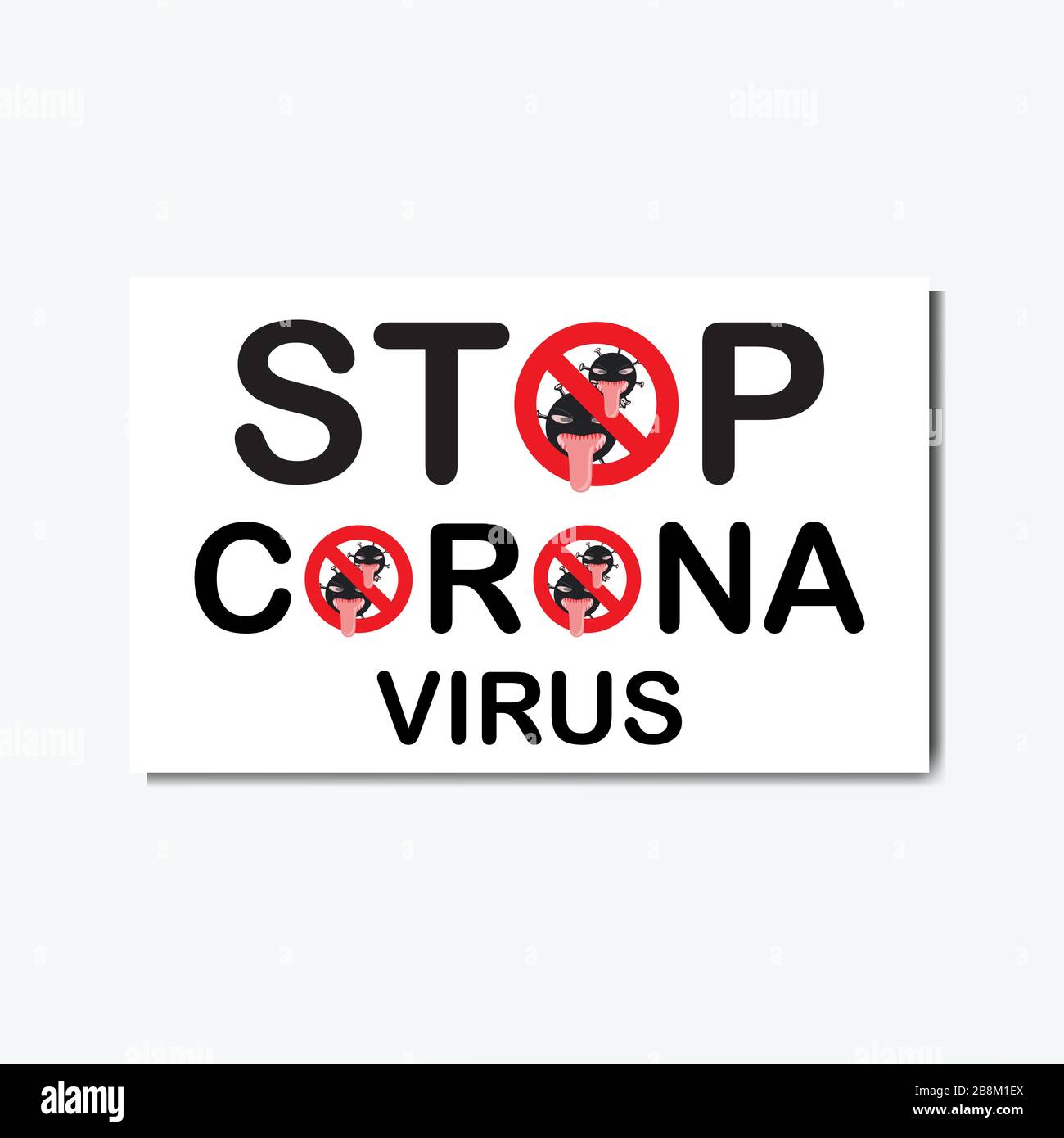 Adesivo Firma attenzione coronavirus. Interrompere il coronavirus. Focolaio di coronavirus. Pericolo di coronavirus e rischio per la salute pubblica malattie e focolai di influenza. Pandemia Illustrazione Vettoriale
