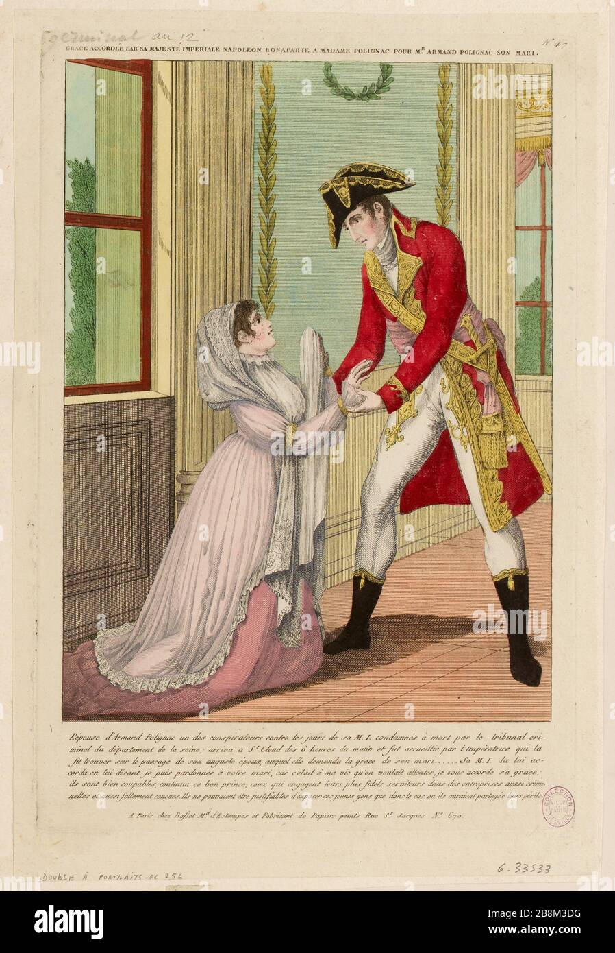 47 / Grazia concessa da sua Maestà Imperiale Napoleone Bonaparte a Madame Polignac Polignac per il signor Armand suo marito. (IT) Foto Stock