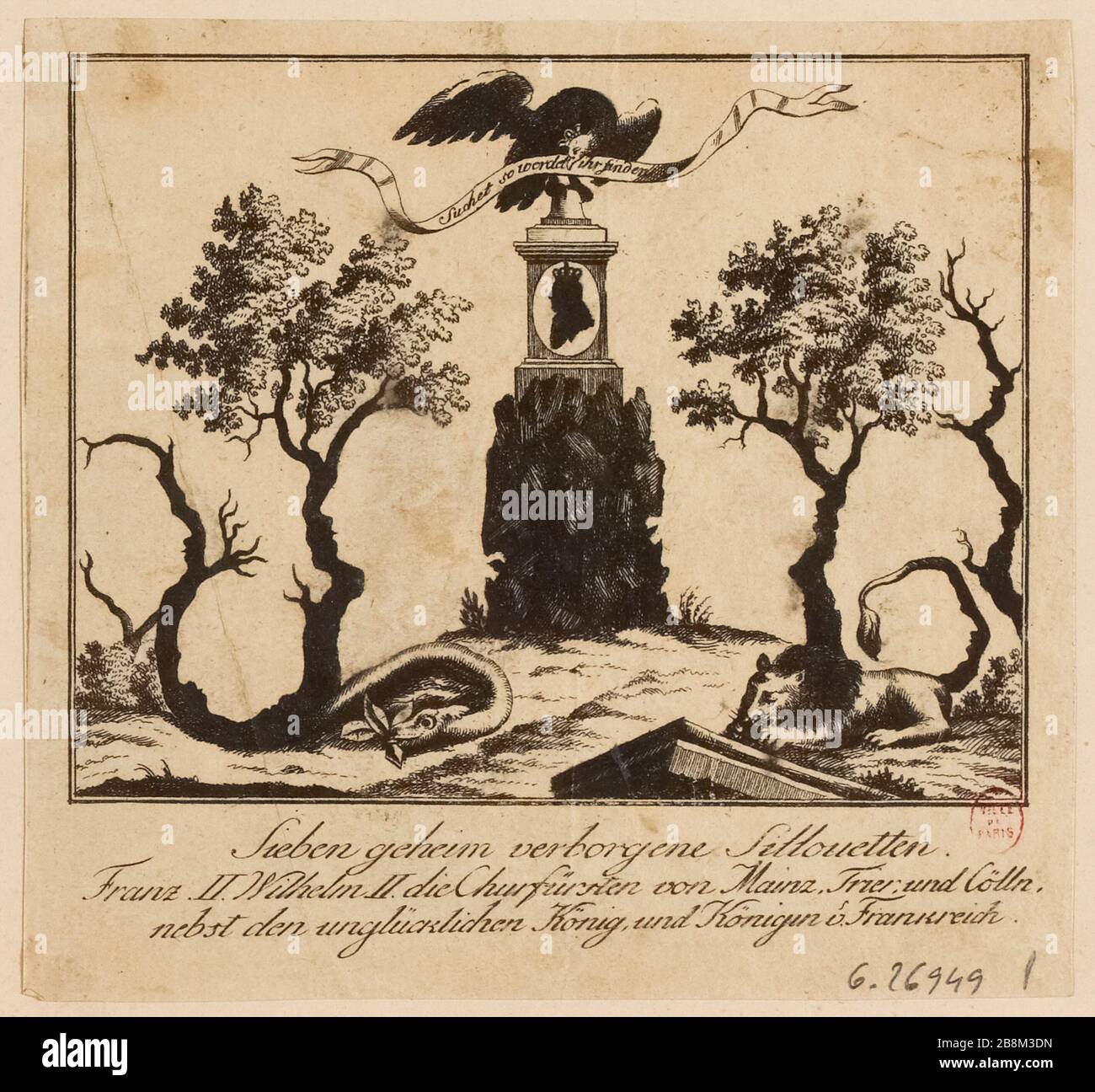 Sette silhoutten nascosto segreto (ti) Foto Stock