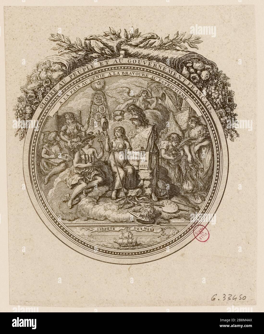 GLORIA AL POPOLO E AL GOVERNO FRANCESE. (IT) Foto Stock