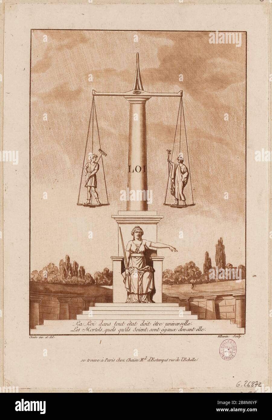 La legge in ogni Stato deve essere universale. / i mortali sono uguali prima di esso. (IT) Foto Stock