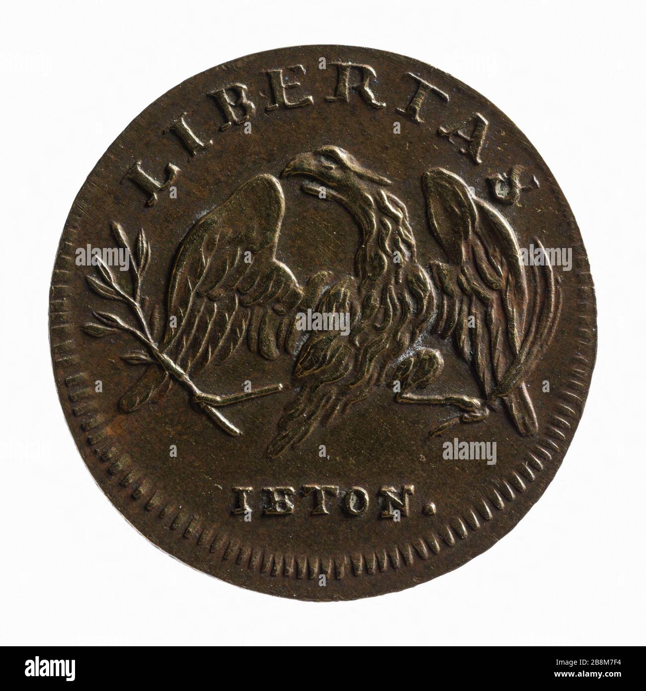 Token al motto 'Libertas', 1792 Anonyme. Jeton à la Devise 'libertas', 1792. Laiton. Parigi, musée Carnavalet. Foto Stock