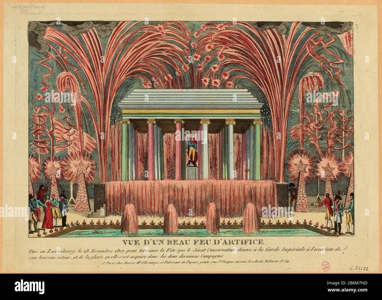 Vista di un bellissimo fuochi d'artificio / Lussemburgo preso il 28 novembre 1807 per completare il partito conservatore del Senato che ha dato la Guardia Imperiale [...] (TF) Foto Stock