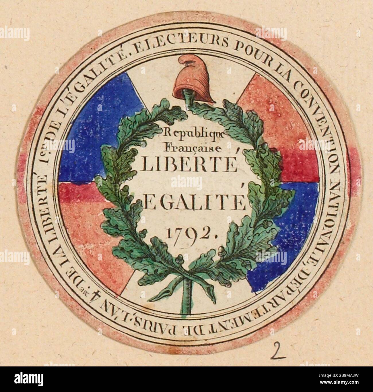 Carta di voto per la Convention, Dipartimento di Parigi, 1792 (TF) Foto Stock