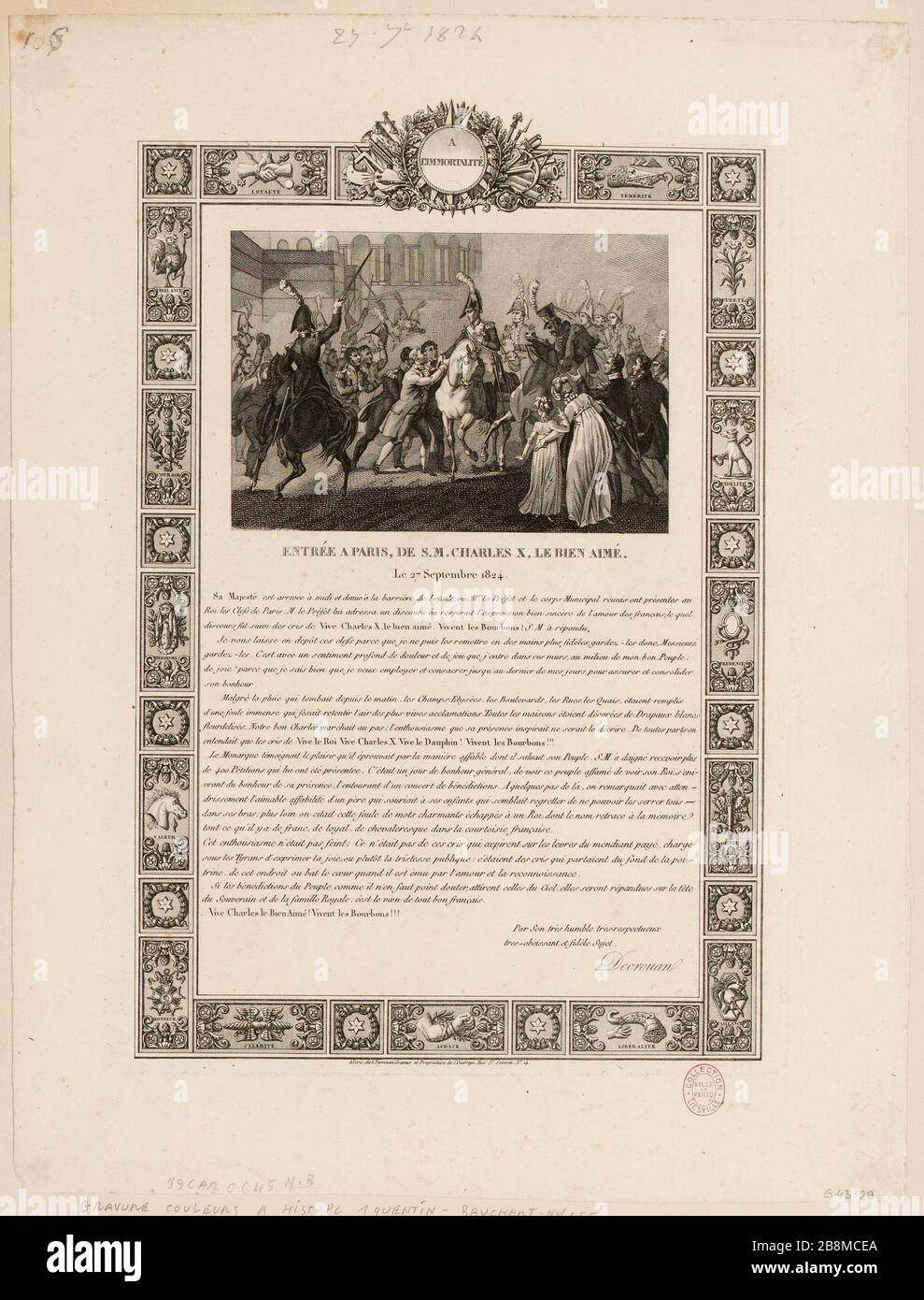 INGRESSO A PARIGI DI SAN CARLO X, L'AMATO, / 27 SETTEMBRE 1824. (TI) Foto Stock