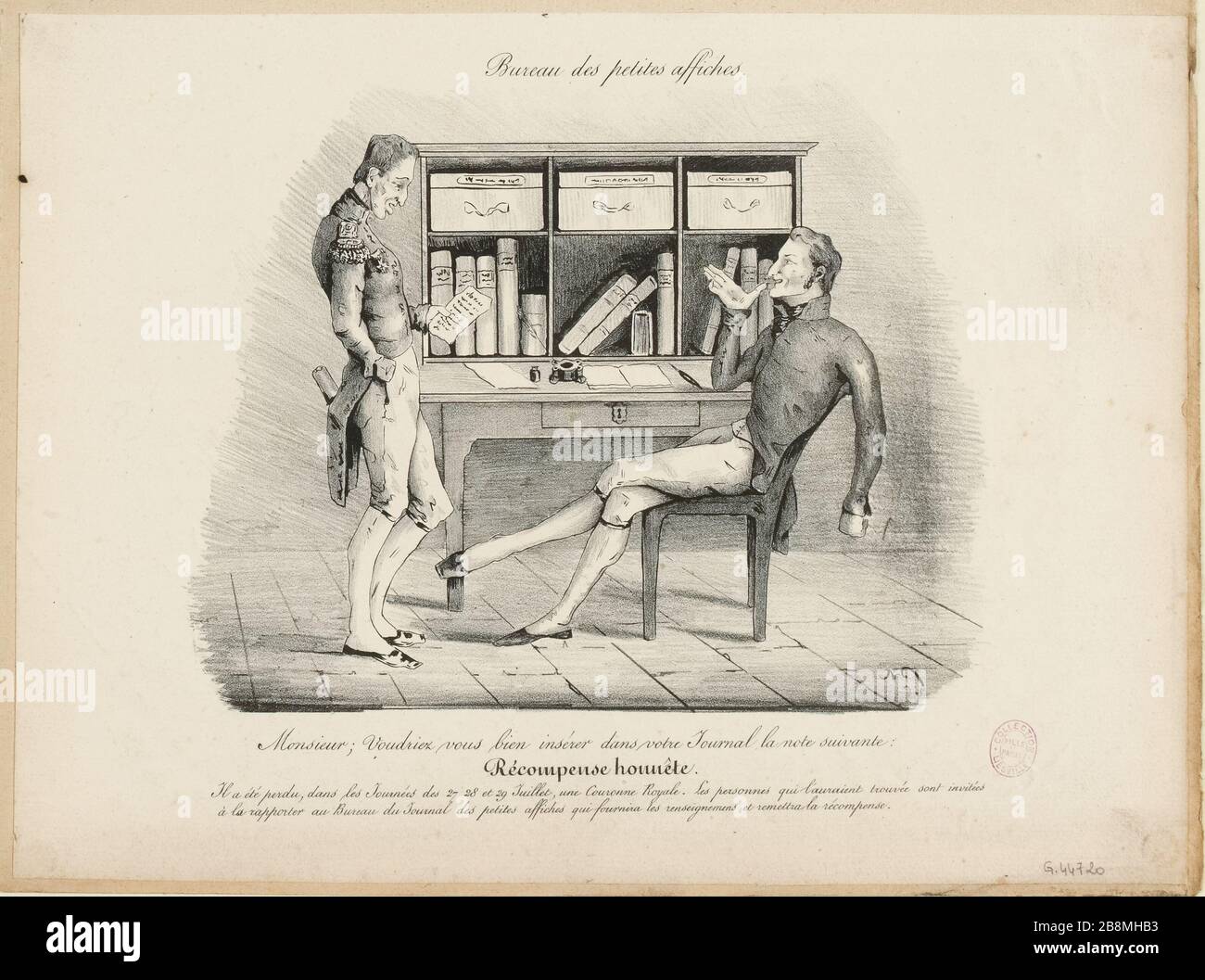 Ufficio di piccoli poster / Signore; si sarebbe bene nel vostro giornale successivo la seguente nota: / Reward onesto / è stato perso nei giorni del 27, 28 e 29 luglio, una Corona reale [...] (TI) Foto Stock