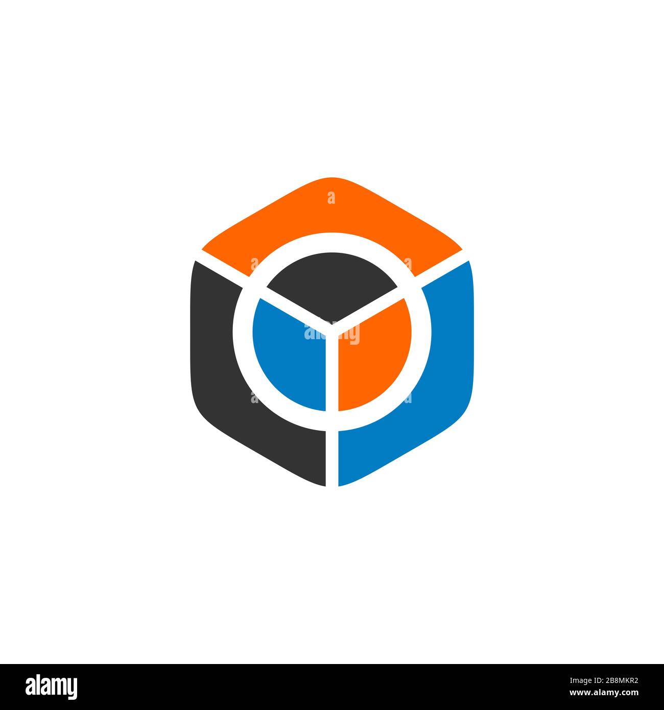 Disegno dell'illustrazione del modello del logo esagonale colorato. Vettore EPS 10. Foto Stock