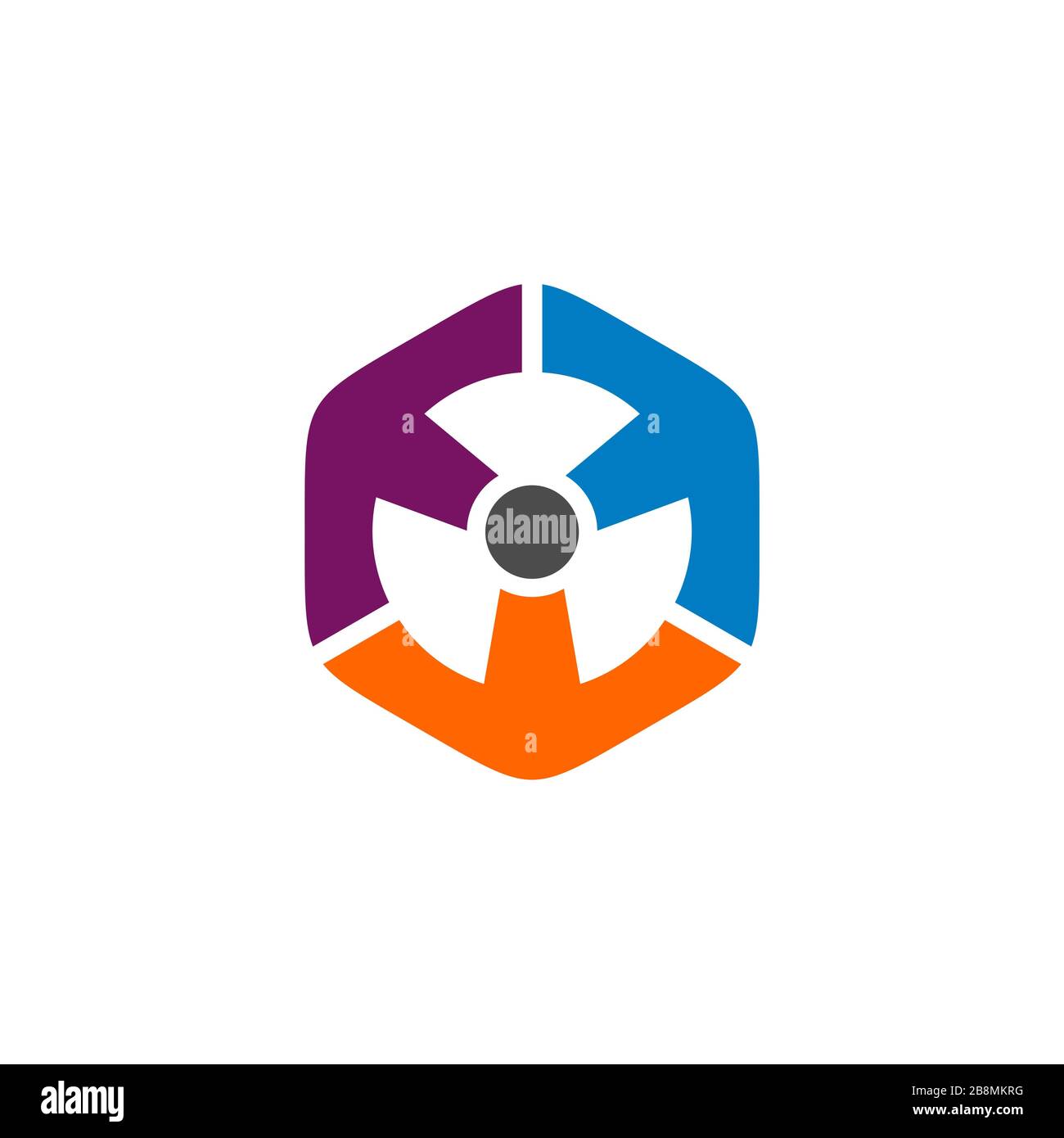 Disegno dell'illustrazione del modello del logo esagonale colorato. Vettore EPS 10. Foto Stock