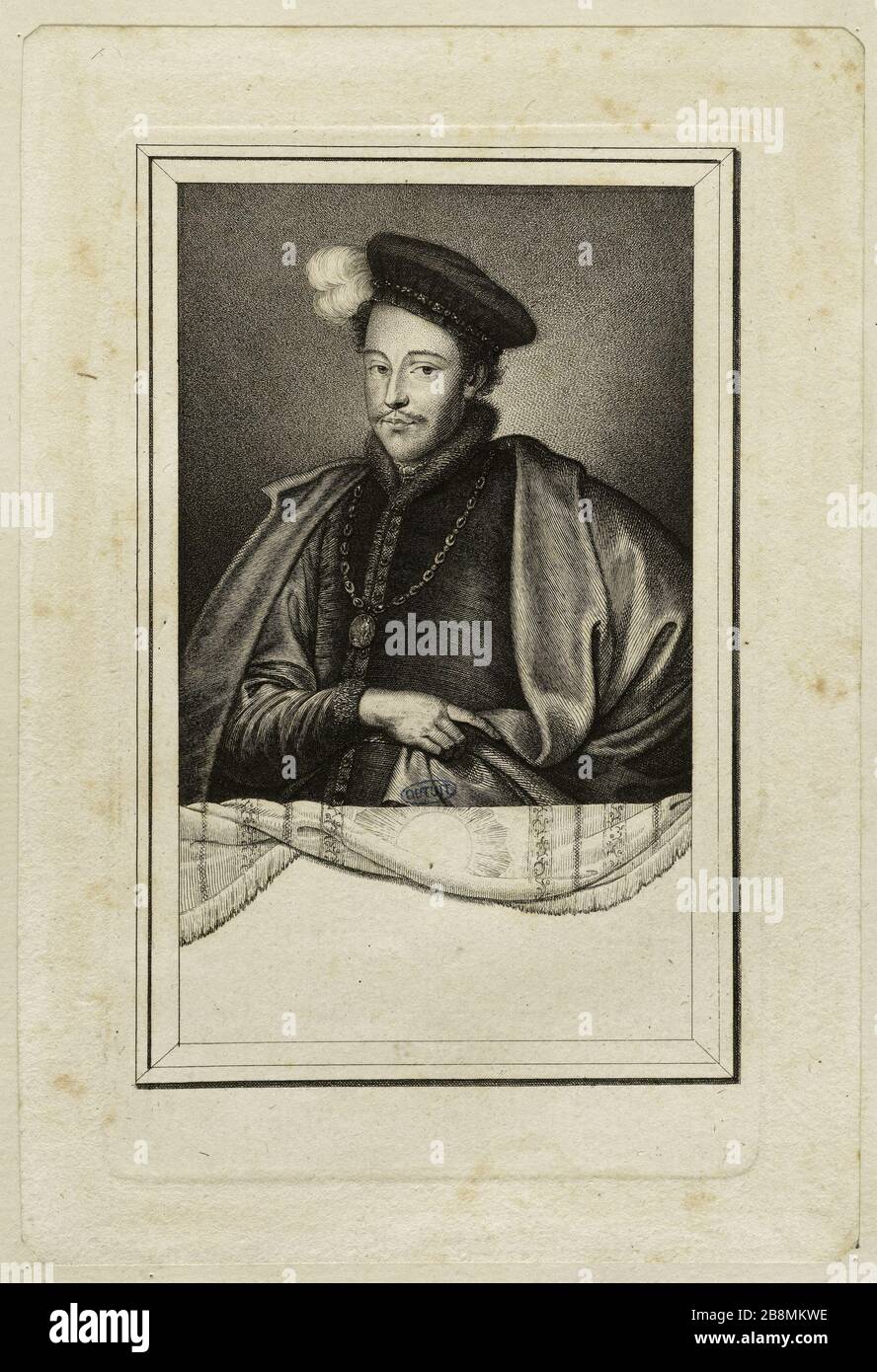Carlo VII il vittorioso (Portalis-Béraldi 3; senza riferimento di Firmin-Didot) Antoine de Marcenay De Ghuy (1721-1811). Charles VII dit le Victorieux (Portalis-Béraldi 3 ; non référencé par Firmin-Didot). Eau-forte, pointillé. Musée des Beaux-Arts de la Ville de Paris, Petit Palais. Foto Stock