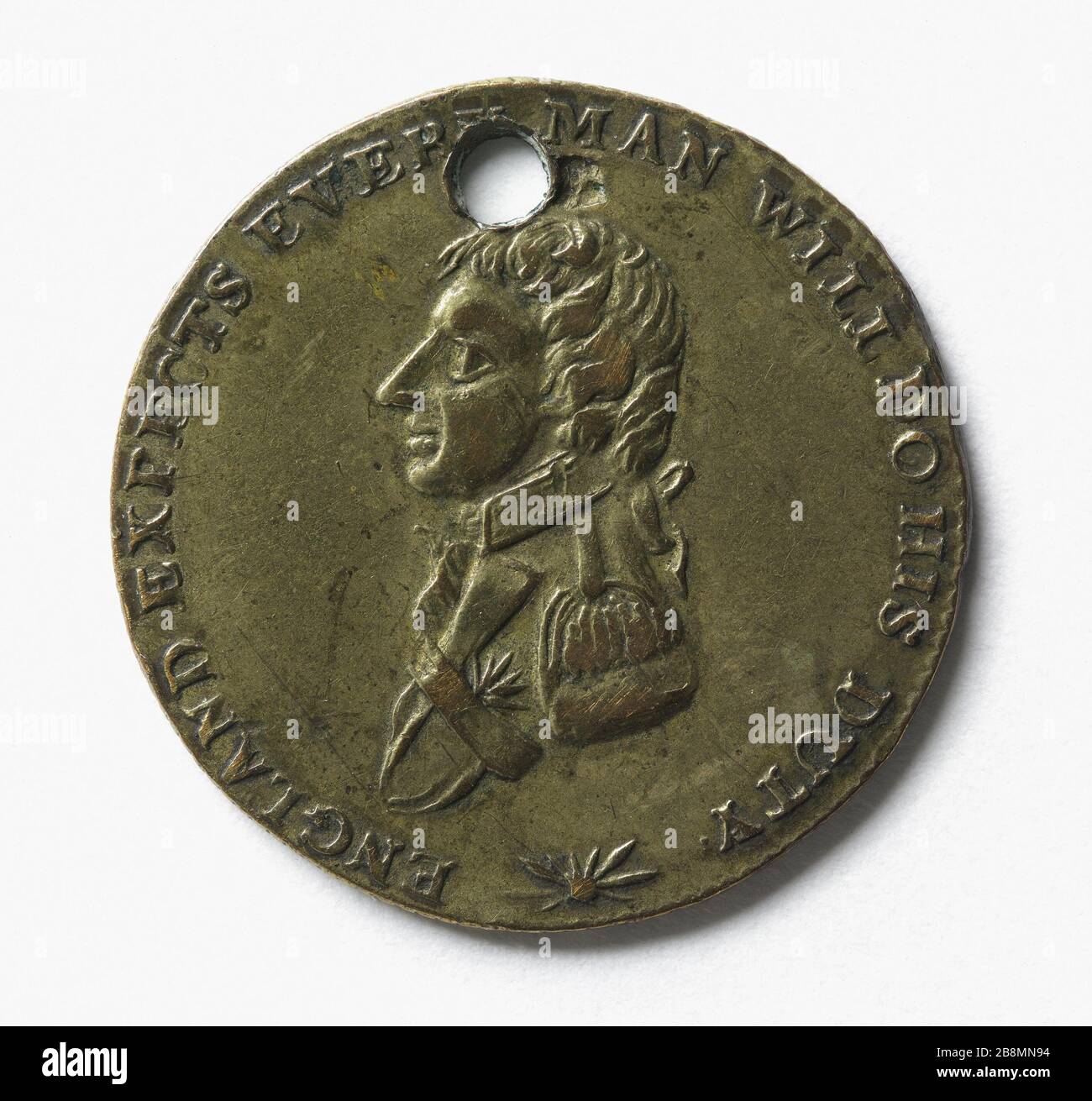 Battaglia del Nilo, 1 agosto 1798 Anonyme. Bataille d'Aboukir, 1er août 1798. Laiton. Parigi, musée Carnavalet. Foto Stock