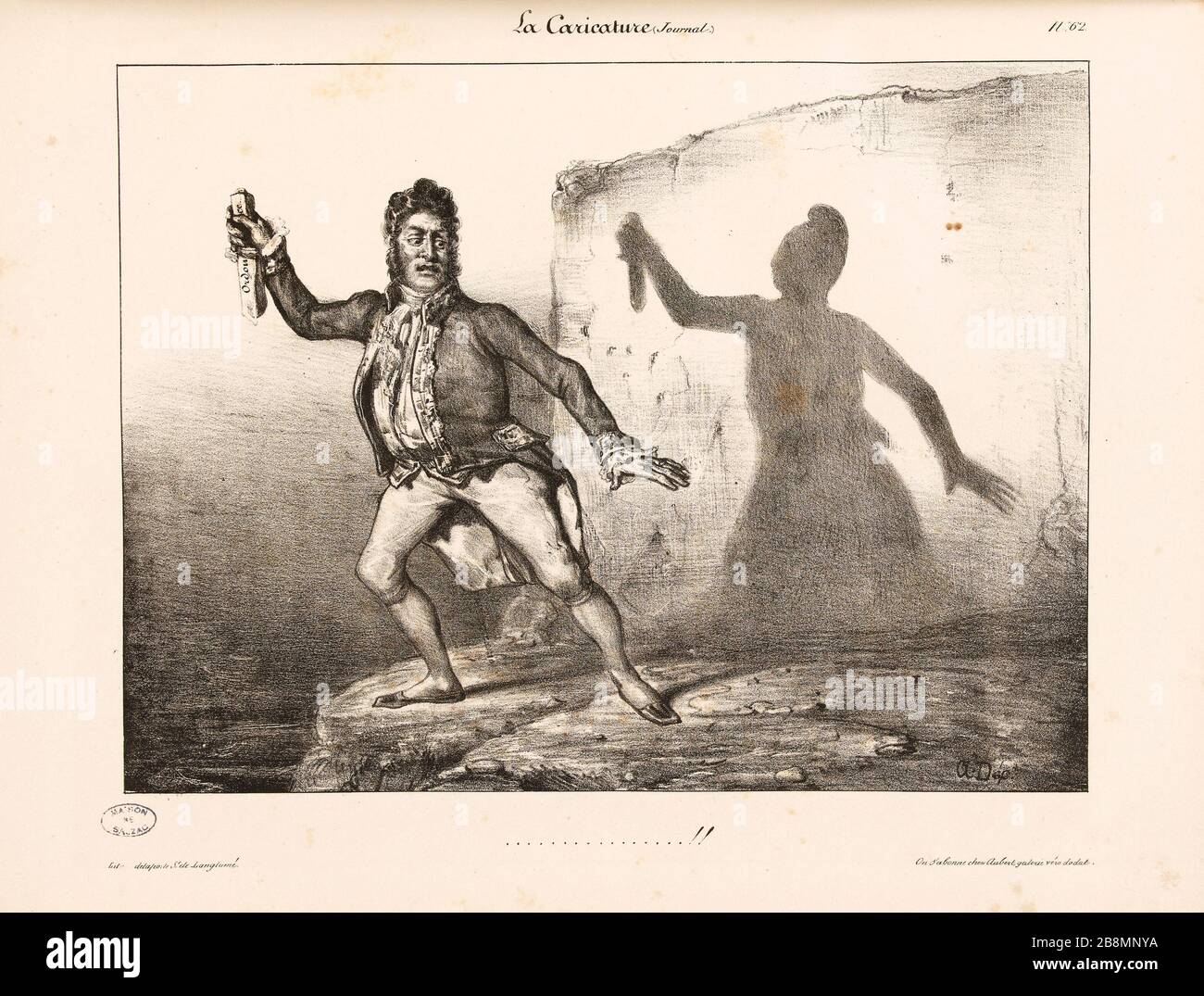 …………. !! Auguste Desperet (1804-1865). Caricature de presse. ' ... !!'. Planche parue dans 'la Caricature' du 2 juin 1831. Lithographie. Parigi, Maison de Balzac. Foto Stock