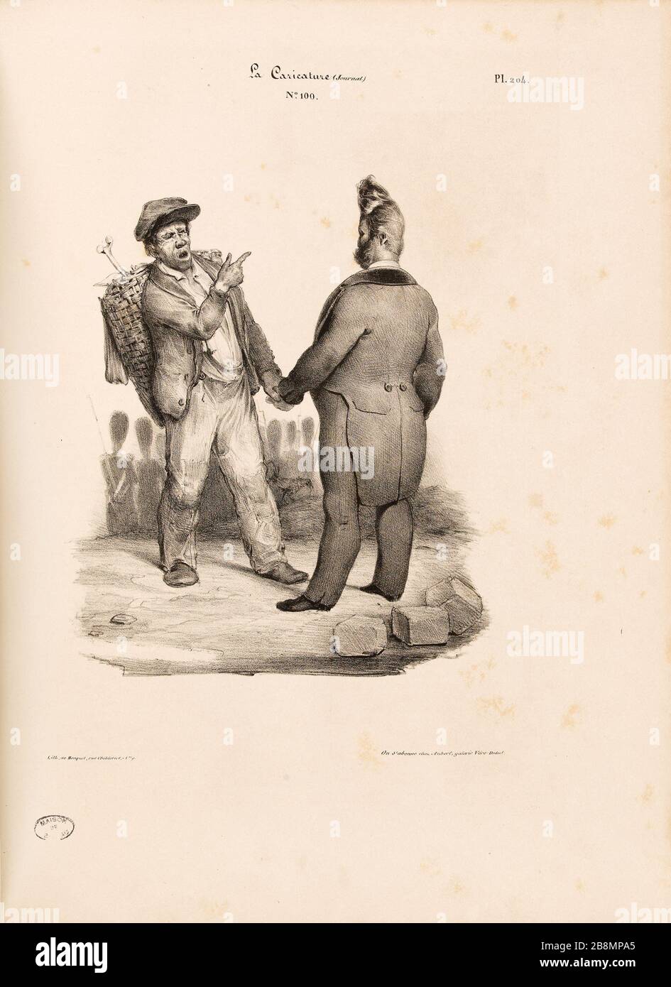 [Senza titolo] Anonyme. Caricature de presse. '(titolo Sans)'. Planche parue dans 'la Caricature' du 4 ottobre 1832. Lithographie. Parigi, Maison de Balzac. Foto Stock