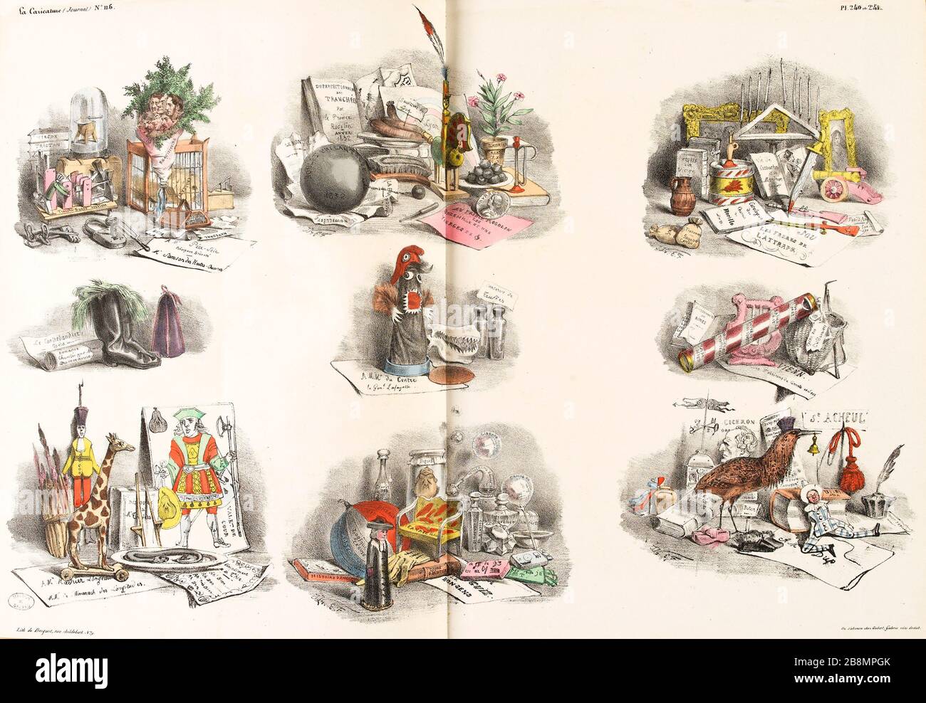 [senza titolo] Jean Ignace Isidore Gérard Grandville (1803-1847). Caricature de presse. Planche parue dans 'la Caricature' du 24 janvier1833 (sans titre). Lithographie. Parigi, Maison de Balzac. Foto Stock