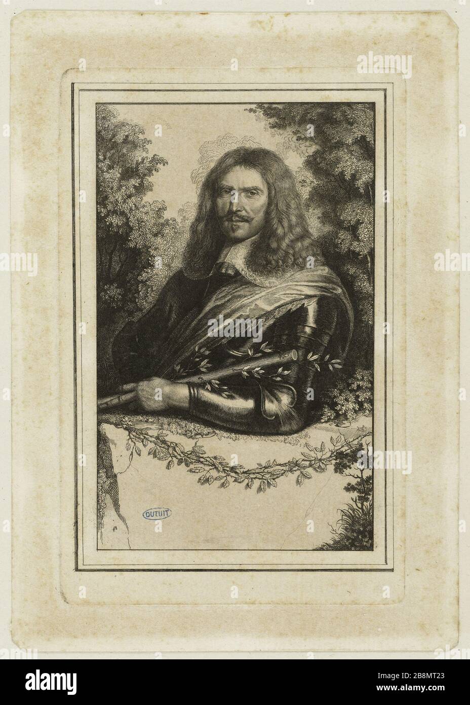 Henri de la Tour d'Auvergne, Vicomte de Turenne di Philippe de Champaigne, Maresciallo di Francia (1611-1675) (Portalis-Béraldi 10; Firmin-Didot 1443) Antoine de Marcenay De Ghuy (1721-1811). Henri de la Tour d'Auvergne, vicomte de Turenne d'après Philippe de Champaigne, Maréchal de France (1611-1675) (Portalis-Béraldi 10; Firmin-Didot 1443). Eau-forte, 1767. Musée des Beaux-Arts de la Ville de Paris, Petit Palais. Foto Stock