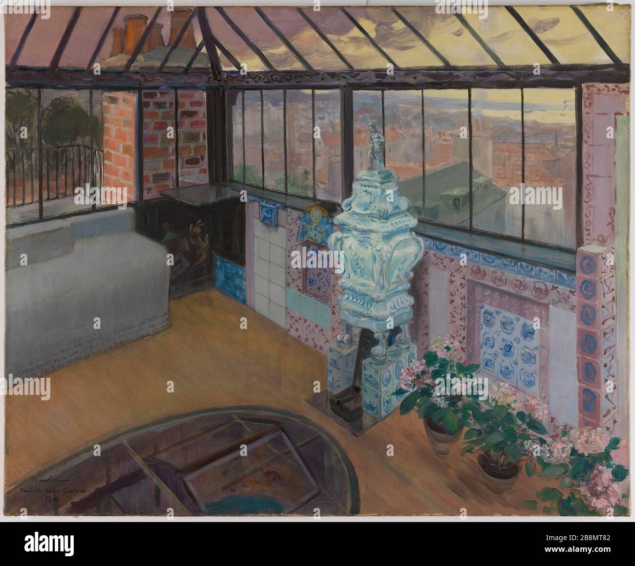 Lo sguardo a Hauteville House Pierre Georges Jeanniot (1848-1934). 'Le Look-out à Hauteville House'. Huile sur toile. 1896. Parigi, Maison de Victor Hugo. Foto Stock