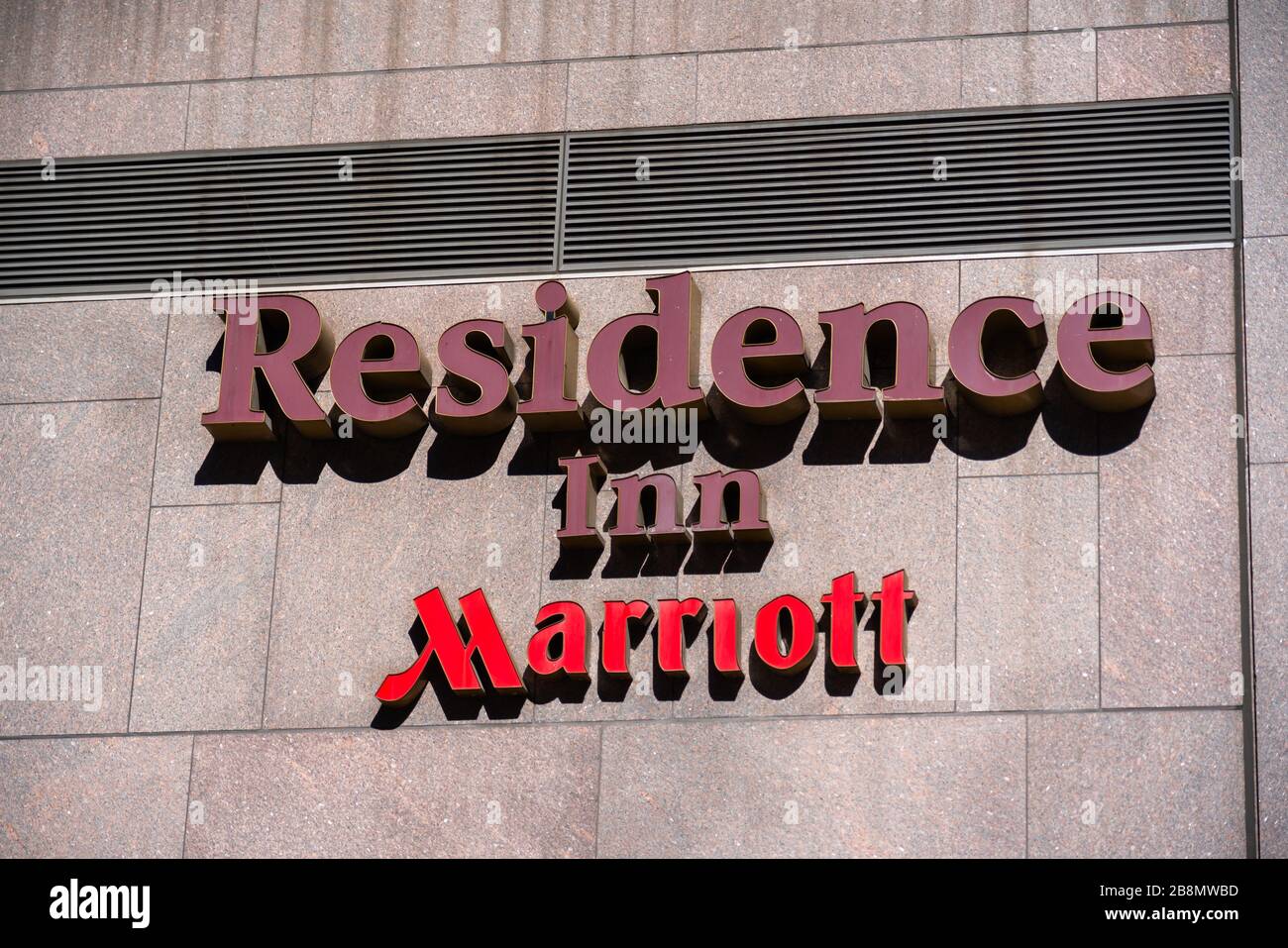 Logo Residence Inn by Marriott visto a New York City. Foto Stock