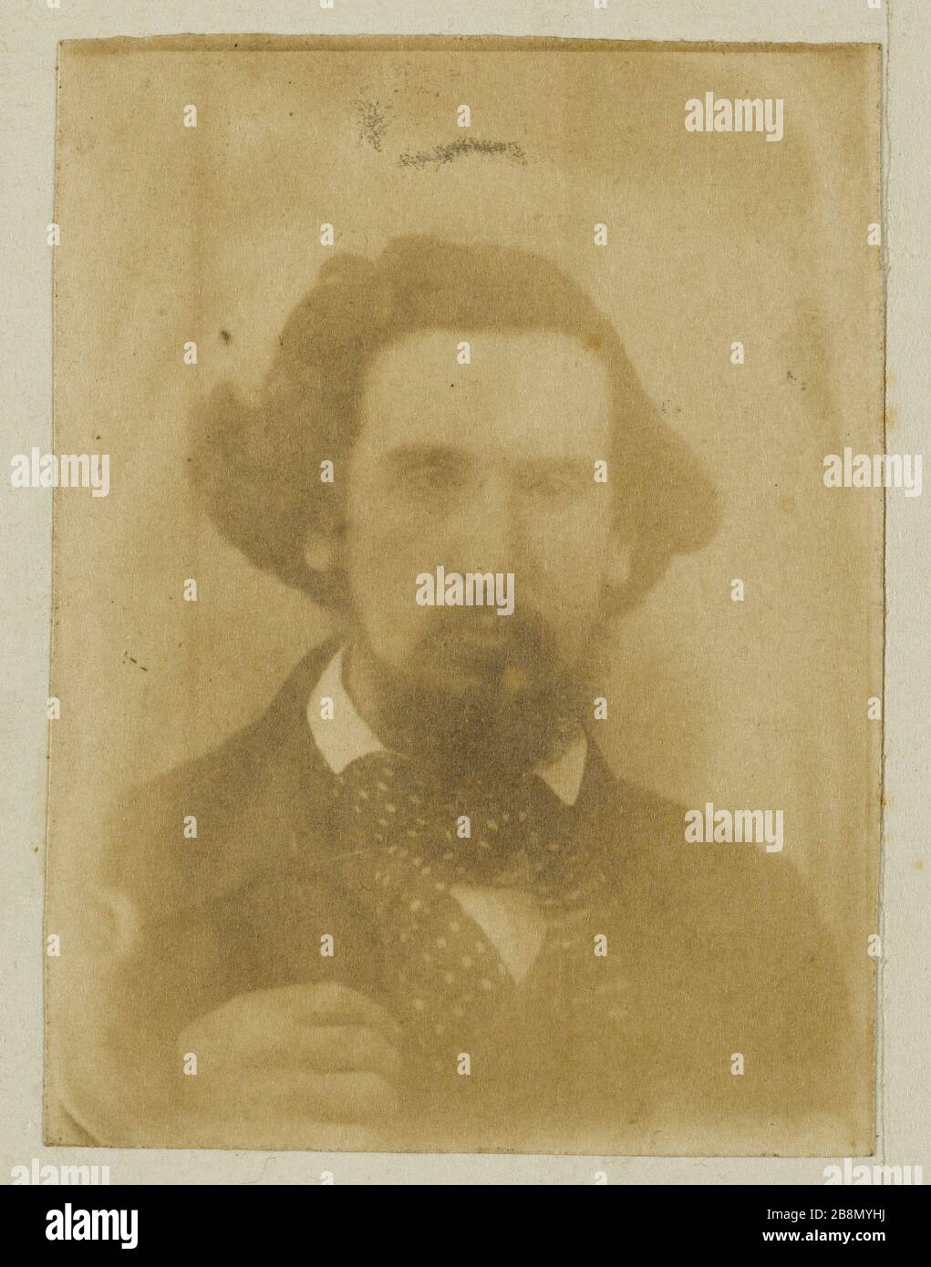 Album Asplet folio 6, il fuorilegge George Gaffney Anonyme. Album Asplet, folio 6. 'Le prosrit Georges Gaffney'. Tirage sur Papier salé. 1853-1854. Parigi, Maison de Victor Hugo. Foto Stock