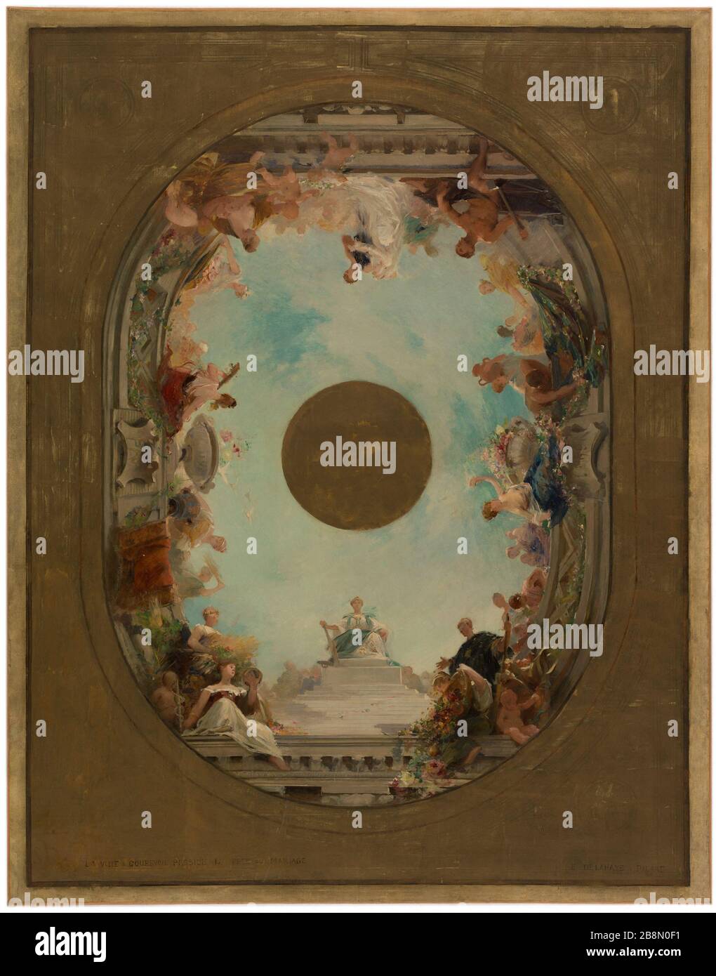 Schizzo per sindaco di Courbevoie Città di Courbevoie presiede la festa di nozze Ernest-Jean Delahaye (1855-1921). "La Ville de Courbevoie préside la fête du mariage". Esquisse pour la mairie de Courbevoie (Hauts-de-Seine). Musée des Beaux-Arts de la Ville de Paris, Petit Palais. Foto Stock