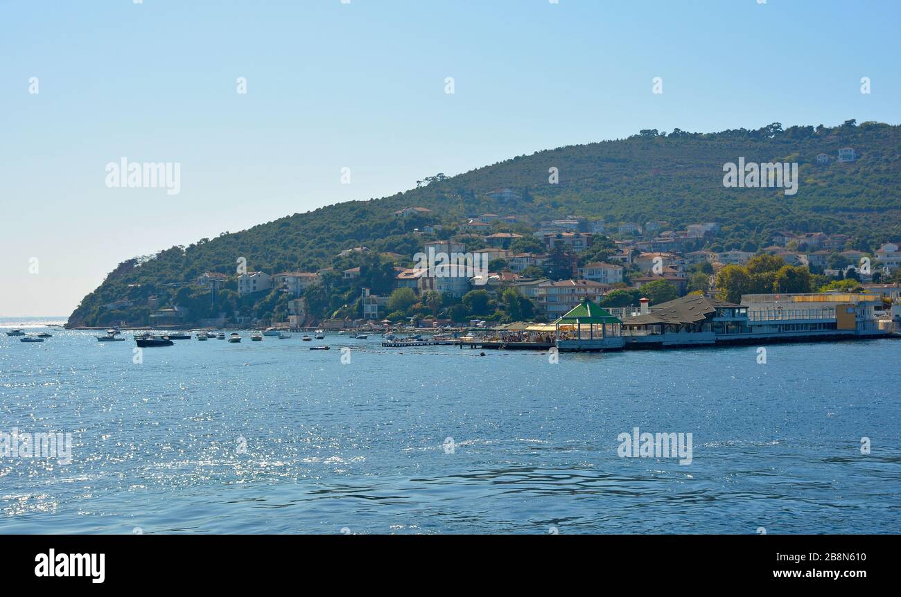 Burgazada, una delle isole dei principi, chiamata anche Adalar, nel mare di Marmara al largo della costa di Istanbul Foto Stock