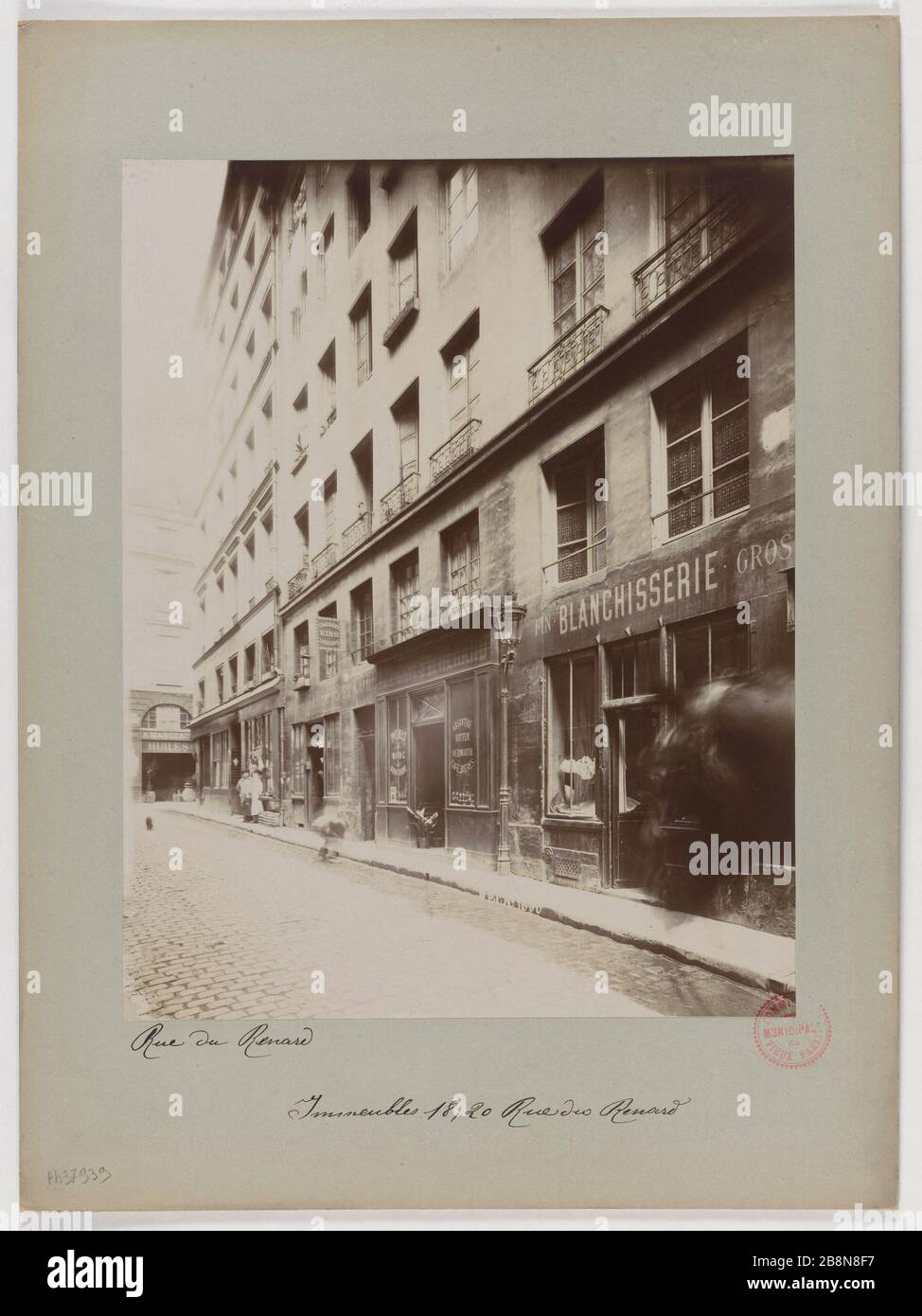 EDIFICI, 18 E 20 DI FOX STREET, 4 ° DISTRETTO, PARIGI Immeubles, 18 e 20 rue du Renard. Parigi (IVème arr.), 1898. Union Photographique Française. Parigi, musée Carnavalet. Foto Stock