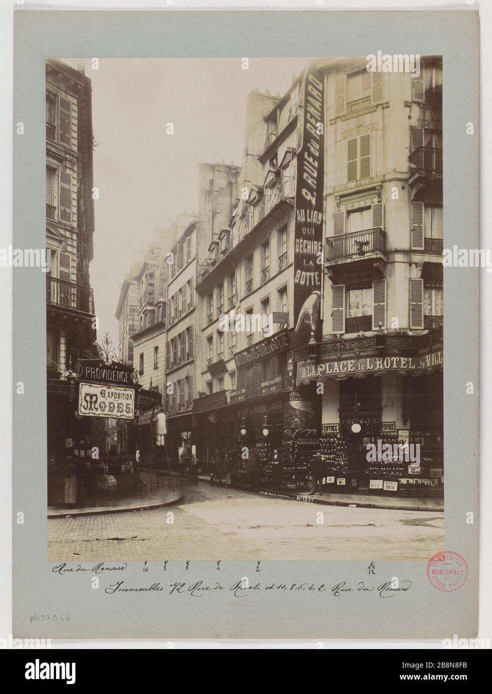 EDIFICI, 72 RUE DE RIVOLI 2-4-6-8-10 E LA FOX STREET, 4 ° DISTRETTO, PARIS Immeubles, 72 rue de Rivoli e 2-4-6-8-10 rue du Renard. Parigi (IVème arr.), 1898. Union Photographique Française. Parigi, musée Carnavalet. Foto Stock