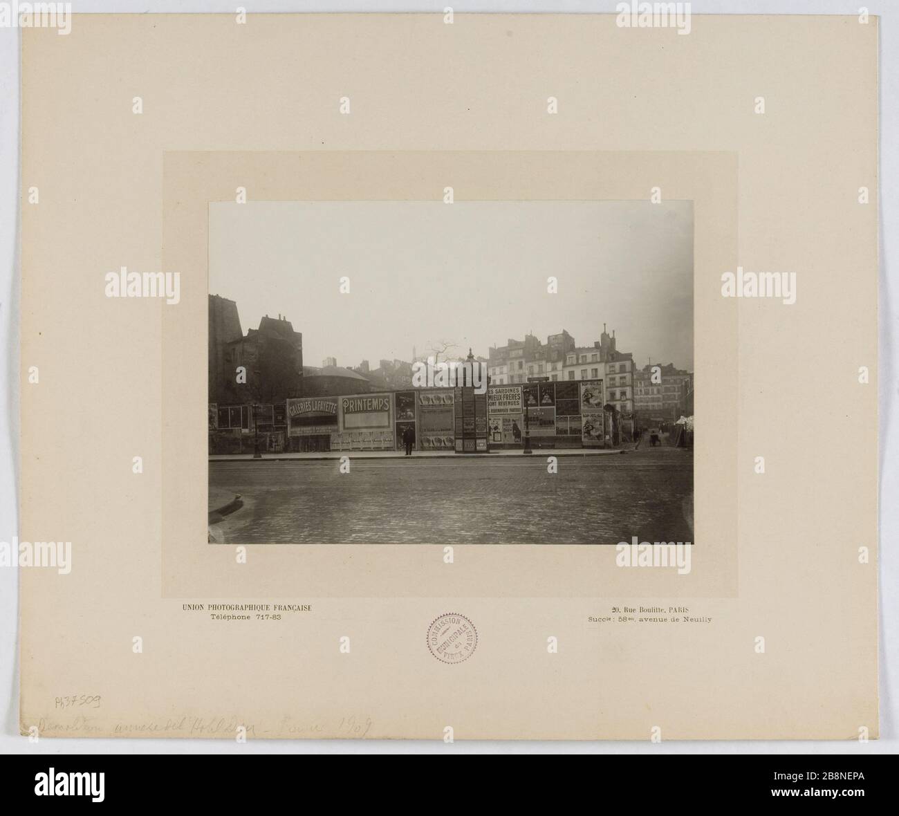 Demolizione dell'annesso dell'Hotel-Dieu, Parigi (quarto anno) Démolition de l'annex de l'Hôtel-Dieu, Parigi (IVème arr.). 1909 (janvier). Union Photographique Française. Parigi, musée Carnavalet. Foto Stock
