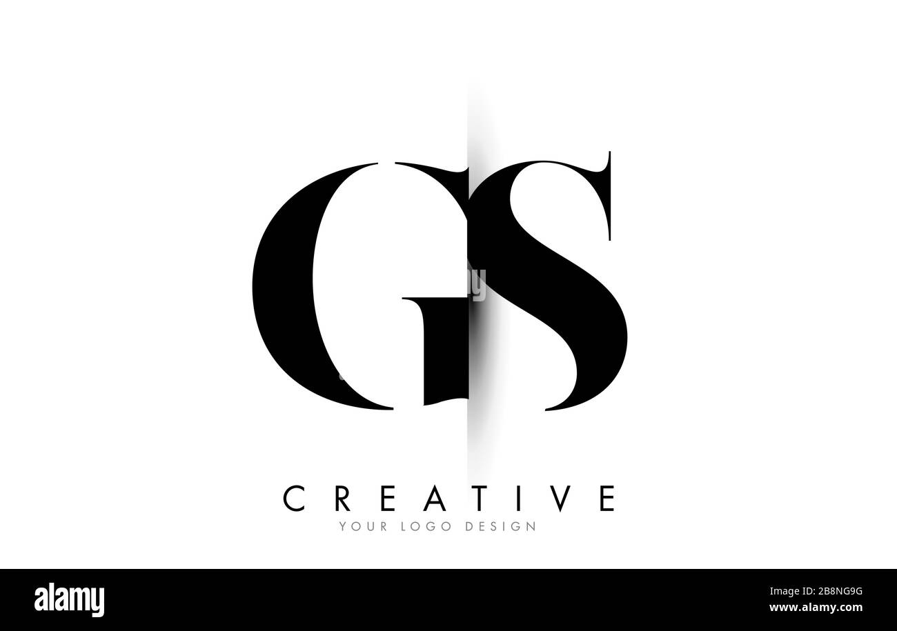 GS G S Letter Logo Design con disegno grafico vettoriale Creative Shadow Cut. Illustrazione Vettoriale