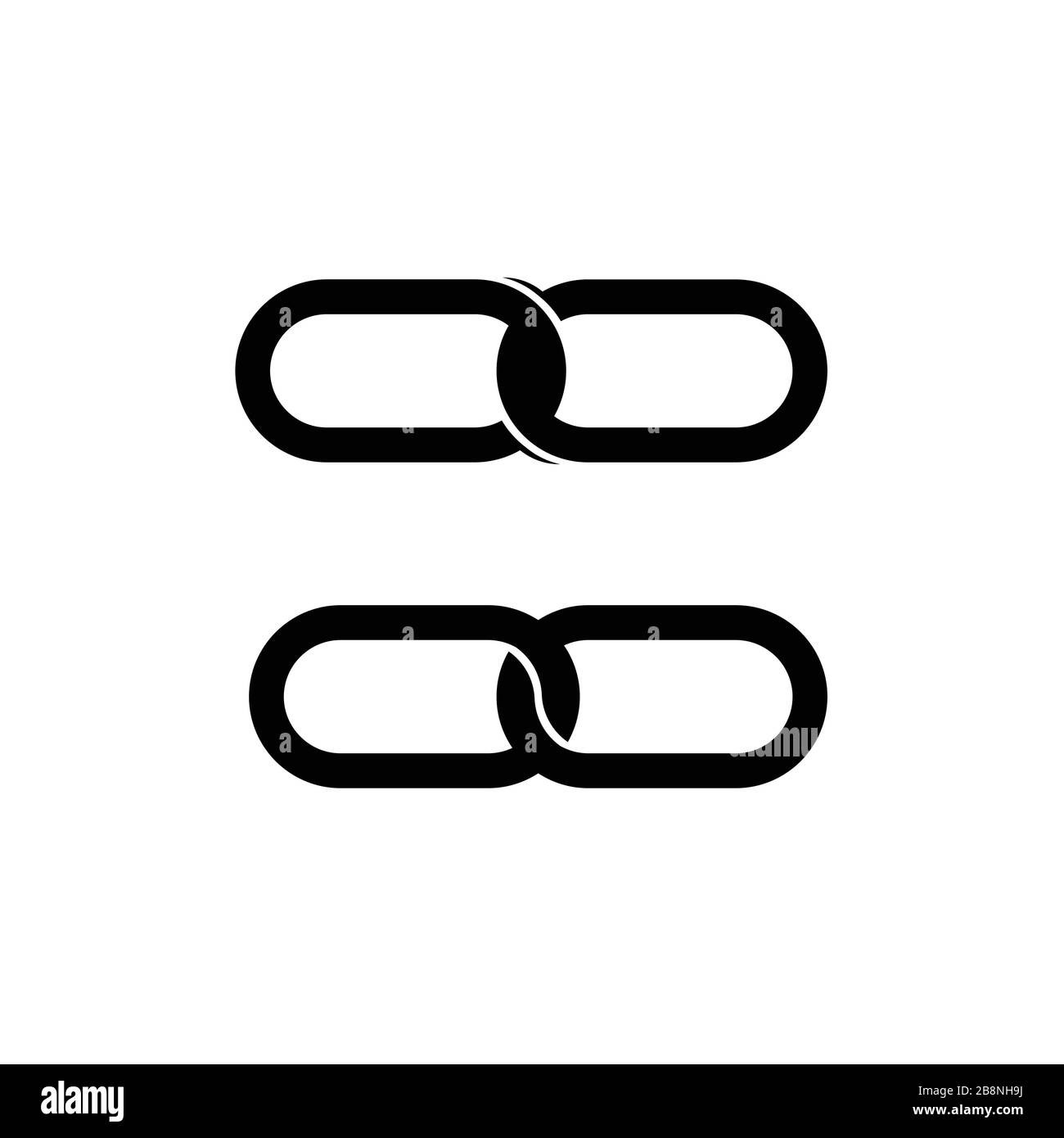 Semplice logo a catena isolato su sfondo bianco. Illustrazione Vettoriale